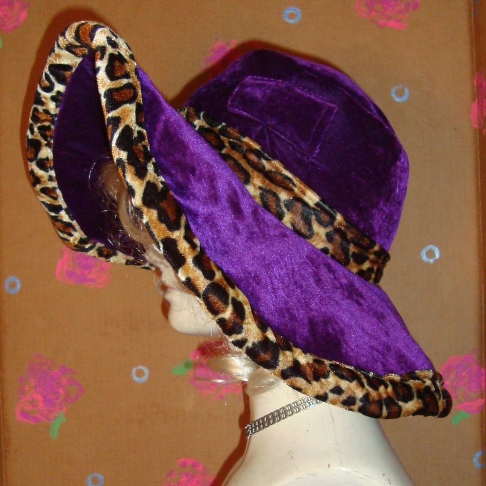 Elope Costume Pimp Hat - Purple & Leopard - Picture 3 of 8